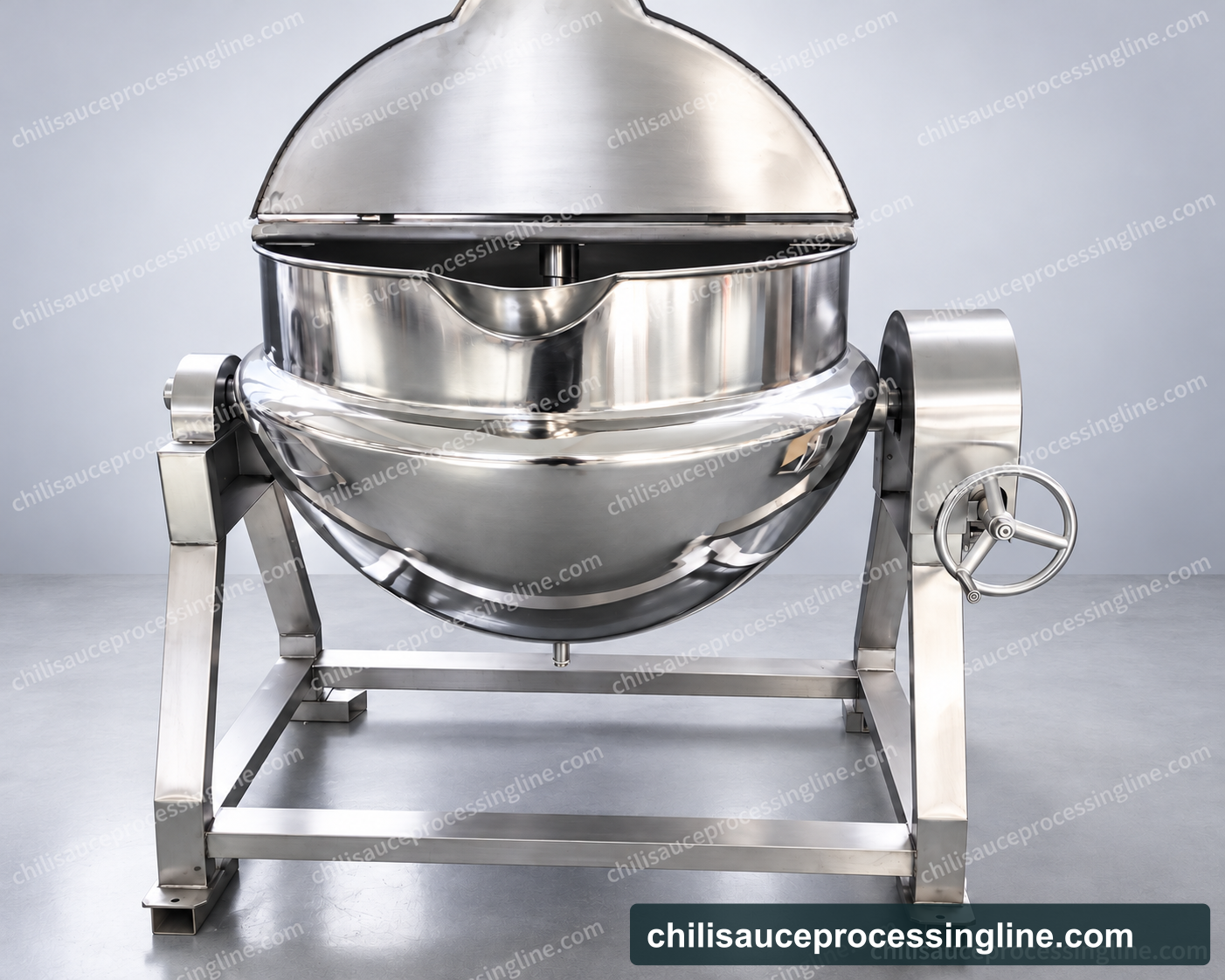Photographed tilting jacketed kettle with full-domain watermark